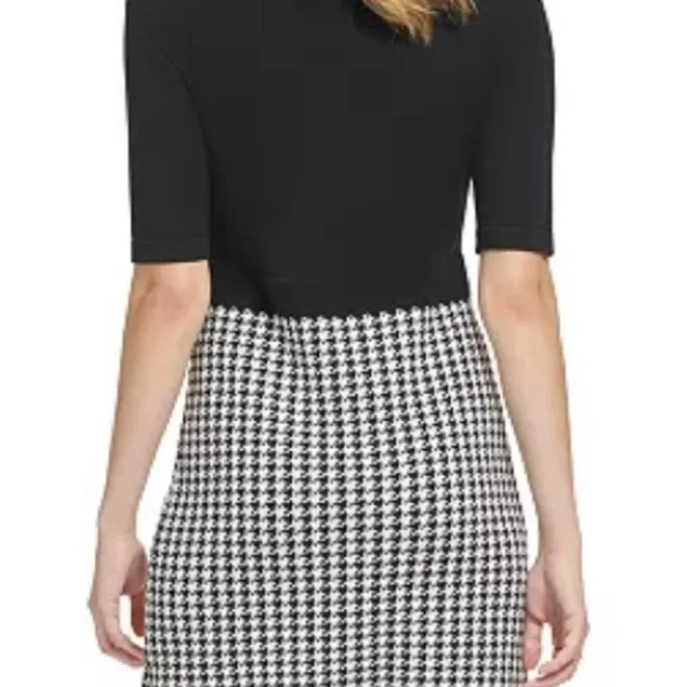 Karl Lagerfeld Paris New: Women's Houndstooth Sweater Dress - Picture 3 of 5